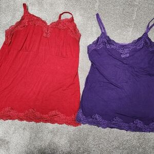 Lane Bryant Rich Red and Purple Y2K Camisoles